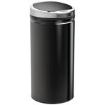HOMCOM 42L Sensor Bin, Automatic Touchless Rubbish Bin with Soft-Close Lid, Fingerprint Resistant Stainless Steel for Kitchen, Home Office, Recycling and Waste, Black