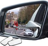 WildAuto Rectangle Blind Spot Mirror 2Pcs for Trucks, HD Glass Frameless Convex Rear Side View Mirror, Adjustable Stick-on Side View Spot Mirror