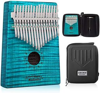 GECKO Kalimba 17 Key Thumb Piano with Hardshell Case Study Instruction Song Book Tuning Hammer for Beginners C Tone Tuned