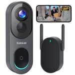 Doorbell Camera Wireless Outdoor, BOTSLAB 5MP 1:1 Head-to-Toe with 180° View, No Monthly Fee, 2-Way Audio, AI/Rader/PIR Detection, 2.4&5GHz WiFi, Battery/Wired, Night Vision, Alexa & Google Assistant