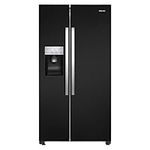 Hisense RS694N4IBF Freestanding Side-by-Side Door American Fridge Freezer 562L 91 x 178.6 x 74.3 cm (W x H x D), Black, Varnished Door