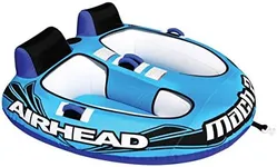 Airhead Mach 2, 1-2 Rider Towable Tube for Boating, 69"L x 69"W, Blue