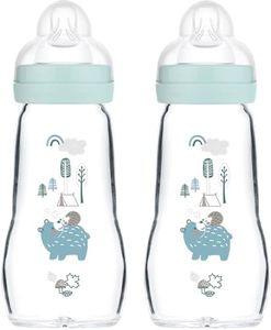 MAM biberon verre Feel Good Glass Bottle neutre 260 ml, lot de 2, tétine 0 Mois +