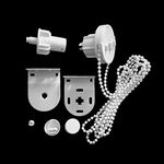 Pack of 3 Roller Blinds Accessories (with Hook Control Unit) : Control Unit, 2 Brackets, 2.4 Meters Beaded Chain, 2 end caps & Chain Stopper . for 38mm Roller blind's Pipe. (3), 4x6x4 cm