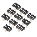 uxcell 10 Pcs Black DIP Switch 1 2 3 4 Positions 2.54mm Pitch for Circuit Breadboards PCB