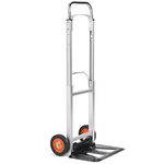 VonHaus Sack Truck Folding Hand Trolley - Industrial Aluminium 90kg Folding Sack Barrow for Convenient Lifting & Moving at Home, Office & Outdoors