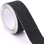 5Qebhram Anti Skid Black Tape Heavy Duty Anti-Slip High Traction Grip Tape Roll for Stair Steps Ramp Traction Tread Staircase Grips Adhesive Non Slip Strips Walk Tape [5 Meter]