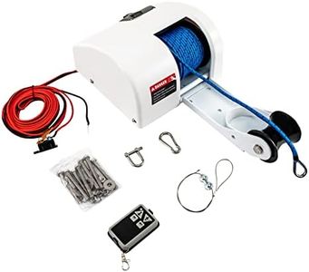 45LBS Marine Electric Anchor Winch, 12V Windlass Anchor Winch with Remote Control Saltwater Boat Windlass Kit with 100-feet Pre-Wound Anchor Rope