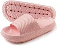 TOPALL Cloud Slides for Women Men, Pillow Slides Slippers Shower Sandals House Bath Slippers Quick Drying Non-Slip Lightweight Open Toe Sandals Slippers(Pink,38/39)