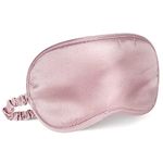 LULUSILK Silk Sleep Mask for Women and Men, Soft Silky Eye Mask for Sleeping with Elastic Band, Pink, Pack of 1