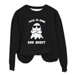 Keepink Jumper Womens Halloween Pumpkin Sweatshirts THIS IS SOME BOO SHEET Shirts Cute Ghost Graphic Fall Spooky Season Pullover Long Sleeve Crewneck Relaxed Tops Clearance