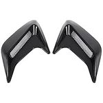 Qiilu Car Bonnet Vents, 2x Car Decorative Air Scoop Flow Intake Hood Vent Bonnet Universal DIY Style(Black)