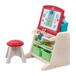 Step2 Flip & Doodle Easel Desk with chair for children | 2-in-1 children's desk and painting easel made of plastic | Creativity table with storage space