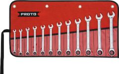 Stanley Proto Industrial JSCRMT-12S Full Polish 12 Point Ratchet Wrench 12 Piece Set -Millimeter