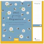 2025 Family Calendar 5 Column Family Organiser with Shopping List and Note Pad - Bees