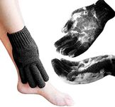 Exfoliating gloves Hydro Full body Wash to cleanse Scrub glove by MIG4U - Shower,Bath,Home spa - Dead skin cell remover for deep cleansing and a healthy looking (Heavy, 1 pair) (L size plain, Black)