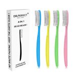 DR PEFECT Extra Hard & Firm Toothbrush BPA Free Large Long Head Whitening Teeth Pack of 4