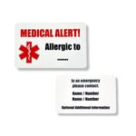 Allergy Medical Alert Card - Personalised Medical Wallet Card - ICE Contact Card