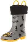 DC Comics Boys Batman Toddler Rain Boots With Soft Removable Liner, Age 4 Years