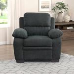 Torque - Jett 1 Seater Fabric Sofa (Dark Grey) | Sofa Set for Living Room, Bedroom, Home, Office Furniture | 3 Years Warranty