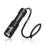 ORCATORCH D520 Scuba Dive Light 1000 Lumens Compact Diving Flashlight IP68 Waterproof Night Dive Torch Submarine Diving Lights with Rotary Switch for Underwater 150 Meters Deep Sea Diving (Black)