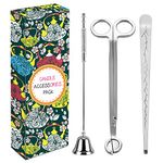 3 in 1 Candle Wick Trimmer Candle Accessory Set, Candle Snuffer and Wick Trimmer for Candle Lover (Silver)