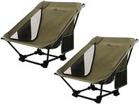 MOON LENCE Outdoor Chair, Low Chair, Camping Chair, Ground Chair, Lightweight, Foldable, Compact, Hiking, Fishing, Bonfire, Mountain Climbing, Load Capacity 330.7 lbs (150 kg) (Set of 2)