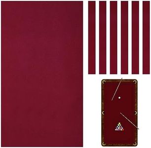 Mixweer Billiard Cloth 8.53ft Pool Table Felt with 6 Cloth Strips Professional Pool Table Cloth for 8ft Pool Table Pre Cut Pool Table Felt Cloth for Home Clubs Bars Indoor Sports Game (Red)