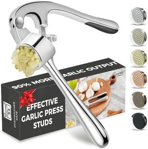 Premium Garlic Press, Professional Garlic Mincer, Easy to Squeeze and Clean, Rust Proof & Dishwasher Safe, Efficient Ginger Crusher - Sliver