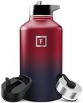 Iron Flask Sports Water Bottle - 64 Oz ,3 Lids (Straw Lid),Vacuum Insulated Stainless Steel, Modern Double Walled, Simple Thermo Mug, Hydro Metal Canteen (Dark Rainbow)