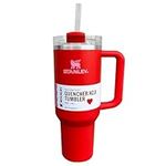 Tumblers Cup with Straw, Lid and Handle | 40oz/1182ml Stainless Steel Coffee Travel Insulated Stanleys Cup Mug | Leak Proof Vacuum Insulated Water Bottle for Hot Iced D Rink (Red)