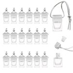 Holdfiturn 20Pcs Car Perfume Bottle 8ml Empty Car Diffuser Bottles 2.5 * 4.5cm Car Hanging Mini Air Diffuser Freshener Bottles Pendant(Silver)