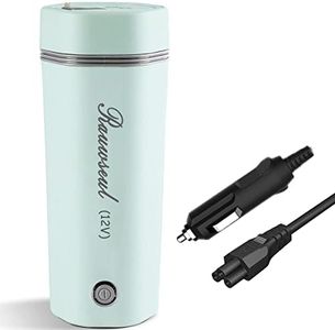 Portable Travel Electric Cup 12V/7A 80W, 350ml Heating Capacity Electric Tea Coffee Kettle for 12V Car, 450ml 304 Stainless Steel Liner, Heating temperature up to 98°C, One Key Opera, Auto-Shut-Off