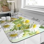 VHKD Dish Drying mat for Kitchen Water Absorbent mats for Kitchen Utensils Large Dry mat for Kitchen Utensils Drying mat Water Absorbent mats for Kitchen Large Size (Design 7 | 38x58cm, 1)