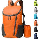 Yoolly Lightweight Foldable Backpack, Small Hiking Rucksack, Waterproof Packable Backpack for Men Women Kids, Durable Rucksack for Outdoor Sport Travelling Hiking Camping Biking Walking (Orange)