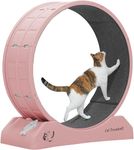 Vocpy 31.5" Large Cat Treadmill with Nonslip Carpet, Exercise Wheel with Locking Mechanism, Running Wheel for Indoor Cats (Pink)