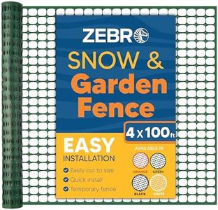 Plastic Temporary Mesh Wire Fencing Roll (4' x 100' - Green) - 4 Foot High Garden Fencing for Snow Drift, Deer Fence Outdoor Yard Fencing for Pool, Backyard Dog Fence, Gravel Barrier & Animals
