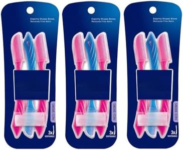 Brow Razor 9ct - Professional Eyebrow Razors for Women & Men, Facial Hair Remover & Dermaplaning Tool, Peach Fuzz Exfoliator - Stainless Steel Blades, Painless & Safe, Travel-Friendly (9 Pack)