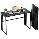 Ulifance Folding Computer Desk for Home Office No-Assembly Writing Desk (Black)