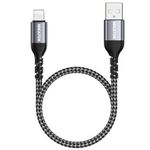 NINGKPOW iPhone Charger Cable Short 30CM, Lightning Cable MFi Certified iPhone Cable Fast Charging Nylon Braided iPhone Charging Cable for iPhone 14 13 12 11 Pro Max Mini XR XS X 8 7 6s Plus SE 2020