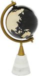 Deco 79 Ceramic Globe with Marble Base, 5" x 5" x 11", Gold