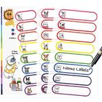 Baby Bottle Labels for Daycare Supplies, 64PCS Waterproof Name Labels for Kids School Supplies, Self Laminating, Dishwasher Safe, Removable, Toddler Name Stickers Tags for Day Care Essentials