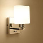 HARPER LIVING Wall Light 1xE14 Modern Wall Sconce with ON/Off Toggle Switch, Polished Chrome Finish Indoor Reading Light, Oval Shade Class 2 Double Insulated Wall Lamp for Bedroom Living Room Hallway