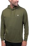 INTO THE AM Pullover Hoodies for Men - Lightweight Casual Fleece Slim Fit Basic Pullover Sweatshirt (Olive Green, Medium)