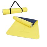 FitNation Yoga Mat with yoga mat strap - Lightweight and Durable exercise mats for home gym - 1/3-inch TPE yoga mat with strap/yoga mat non slip for Women and Men exercise equipment (Gold)