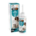 VETIQ Ear Cleaner Solution with Soft Flexi Applicator for Cats & Dogs, Safe & Gentle Solution to Soften & Remove Ear Wax & Maintain Ear Hygiene, 100 ml