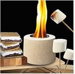 Aobaks Small Tabletop Firepit Fireplace, Indoor Outdoor Table top Fireplace, Portable Concrete Bowl Pot ,Indoor Smores Maker