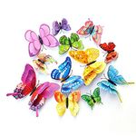 12pcs Butterflies Fridge Magnets Wall Home Decor Multicolor Double Layer Sticker for Decoration on the Living Room