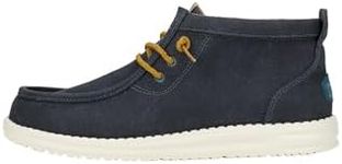 Hey Dude Wally Mid Waxed Canvas Navy Size 14, Men's Boots, Men's Pull on Boots, Comfortable & Light-Weight