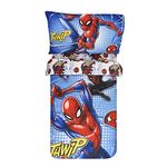 Nemcor Marvel Spiderman 3-Piece Toddler Bedding Set, Blue, Red (41539-311-TDST-SPID)